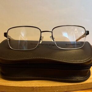 Ermenegildo Zegna Taupe and Silver Eyeglasses